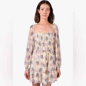 WILFRED x ARITZIA Tempest Butter Floral Smocked Mini Dress Size Medium